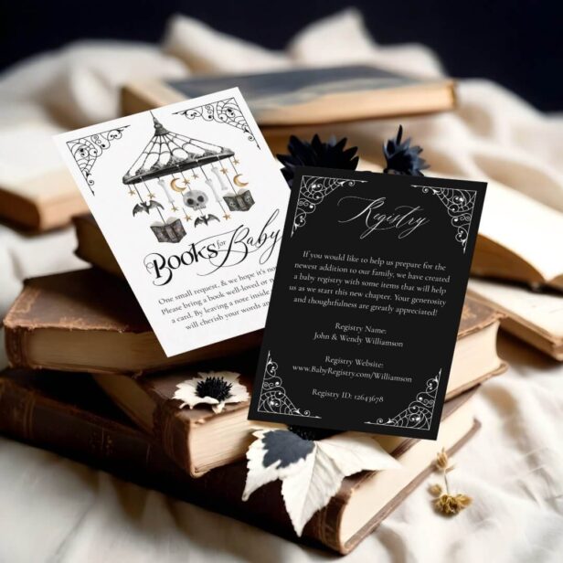 Cute Gothic Baby Mobile Books for Baby & Registry Enclosure Card