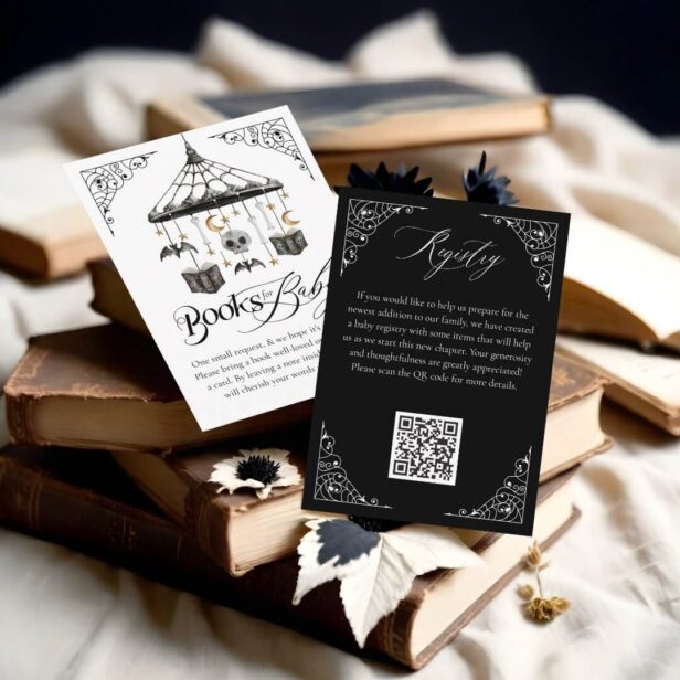 Gothic Mobile Books for Baby & Registry QR Code Enclosure Card