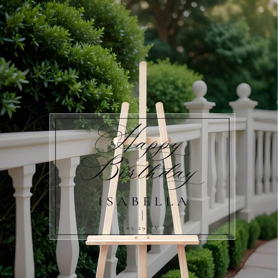 Modern Minimal Happy Birthday Script Typography Acrylic Sign