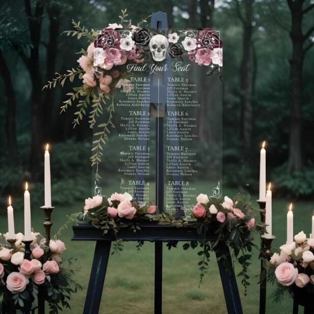 Til Death Skeleton Gothic Wedding Seating Chart