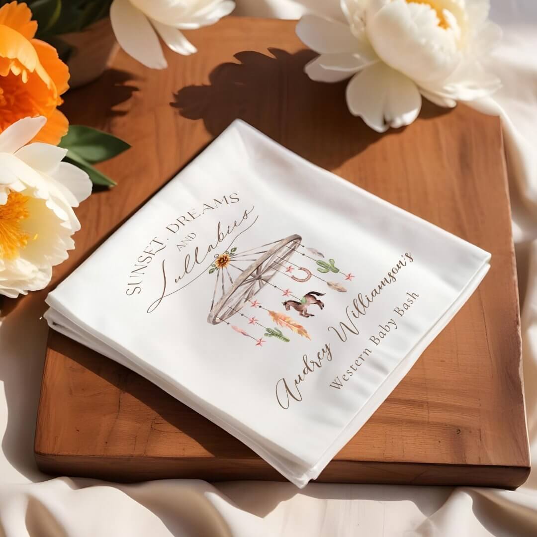 Boho Rustic Wagon Wheel Mobile Western Baby Shower Napkins