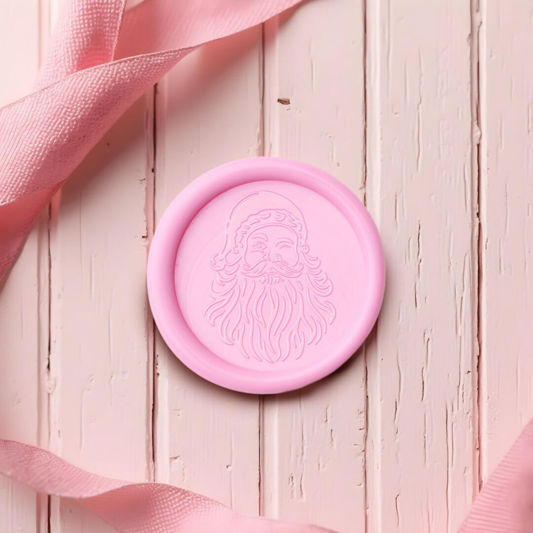 Fun Happy Jolly Winking Santa Claus Christmas Wax Seal Sticker