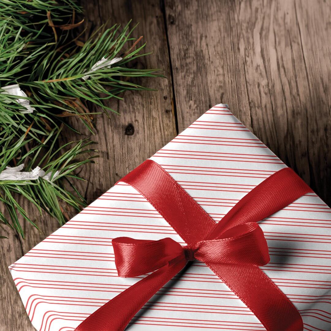 Fun Red & White Candy Can Stripe Festive Christmas Wrapping Paper