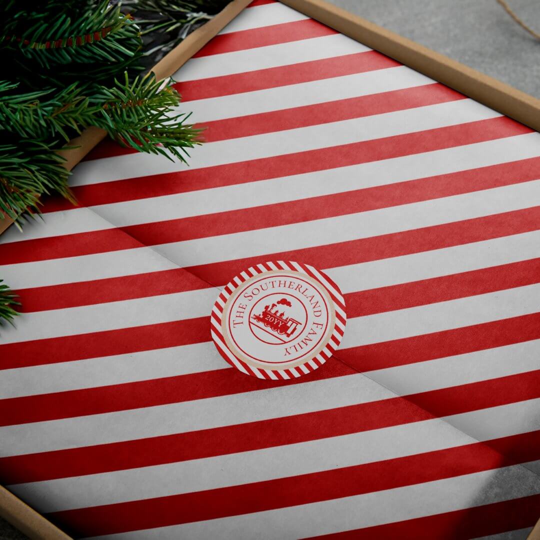 Red And White Stripe Candy Cane Christmas Pattern Tissue Paper