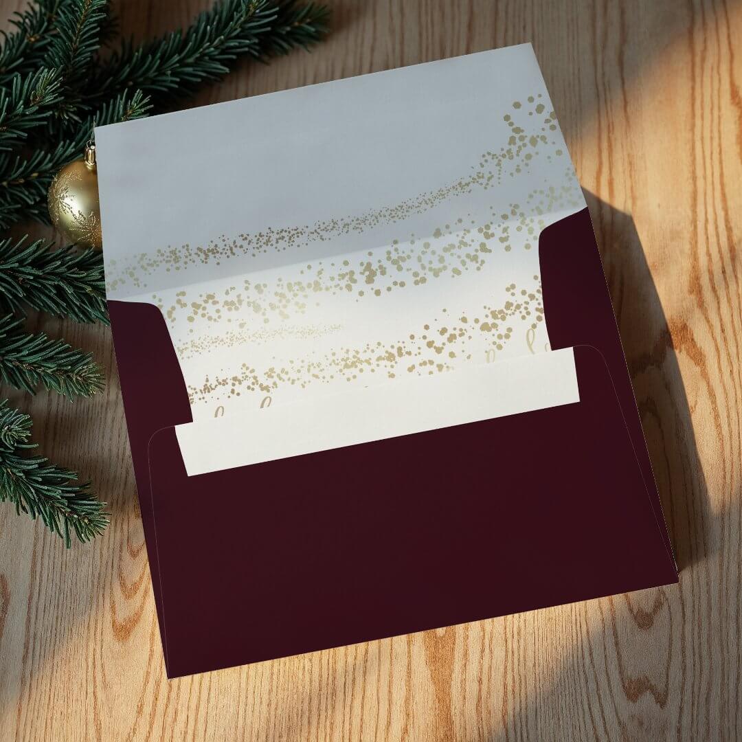Fa La La Magical Gold Sparkle Christmas Carol Envelope