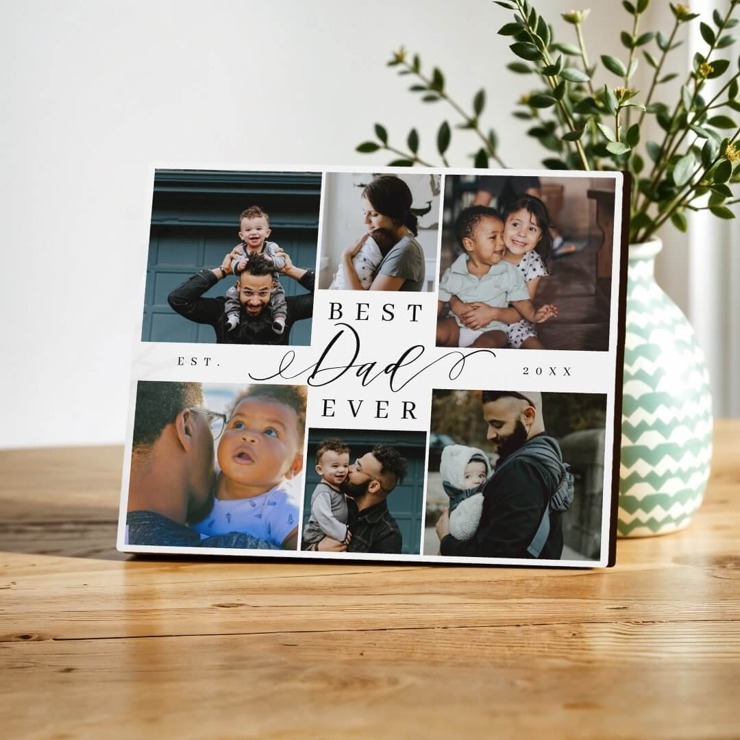 Best Dad Ever | Father's Day 6 Photo Collage Plaque