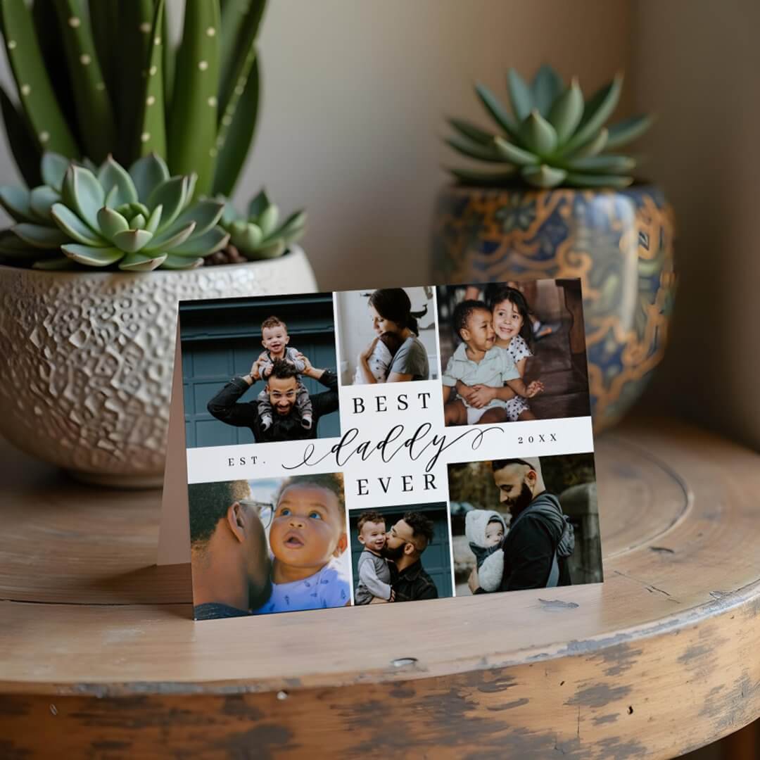 Best Daddy Ever | Father's Day 6 Photo Collage Card