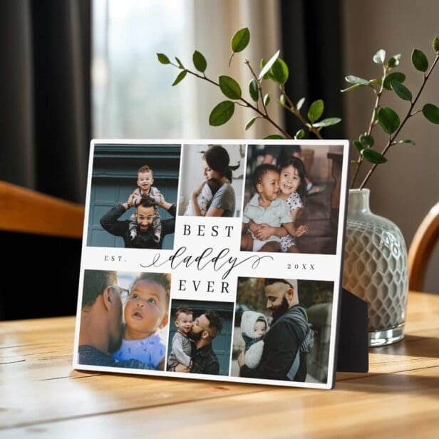 Best Daddy Ever | Father's Day 6 Photo Collage Plaque