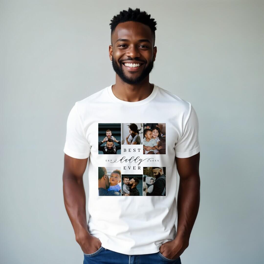 Best Daddy Ever | Father's Day 6 Photo Collage Tri-Blend Shirt