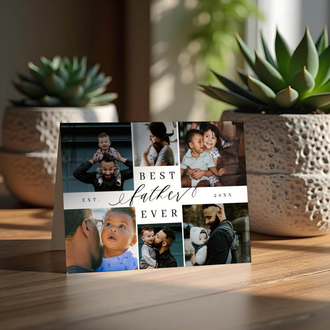 Best Father Ever | Father's Day 6 Photo Collage Card