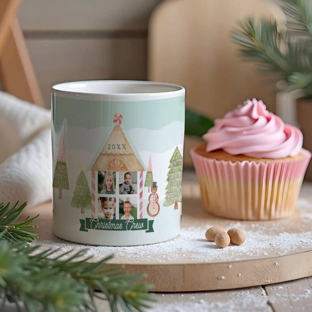 Fun Candy Gingerbread House Christmas Crew 4 Photo Coffee Mug