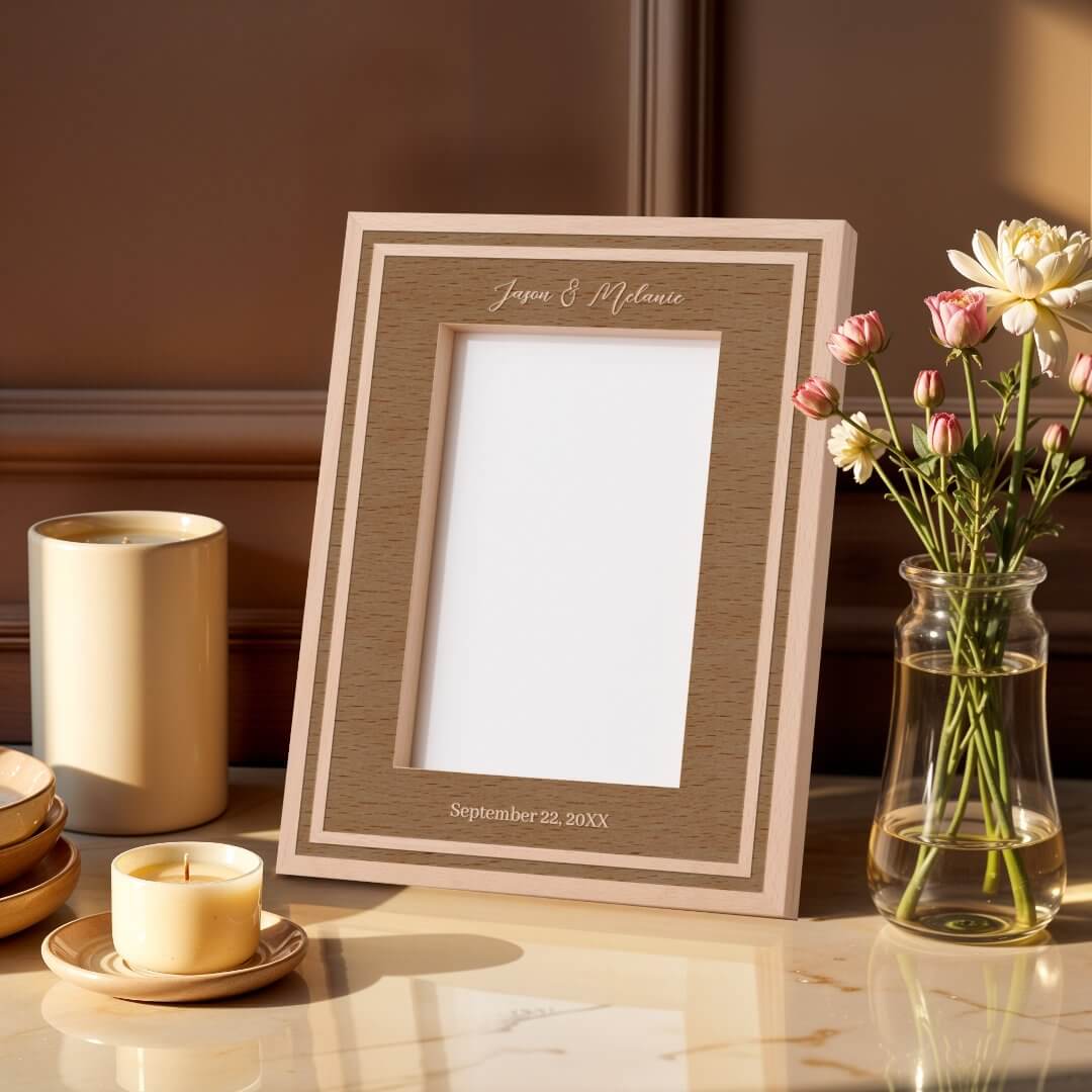 Minimal Personalized Wedding Gift for Couples Etched Frames