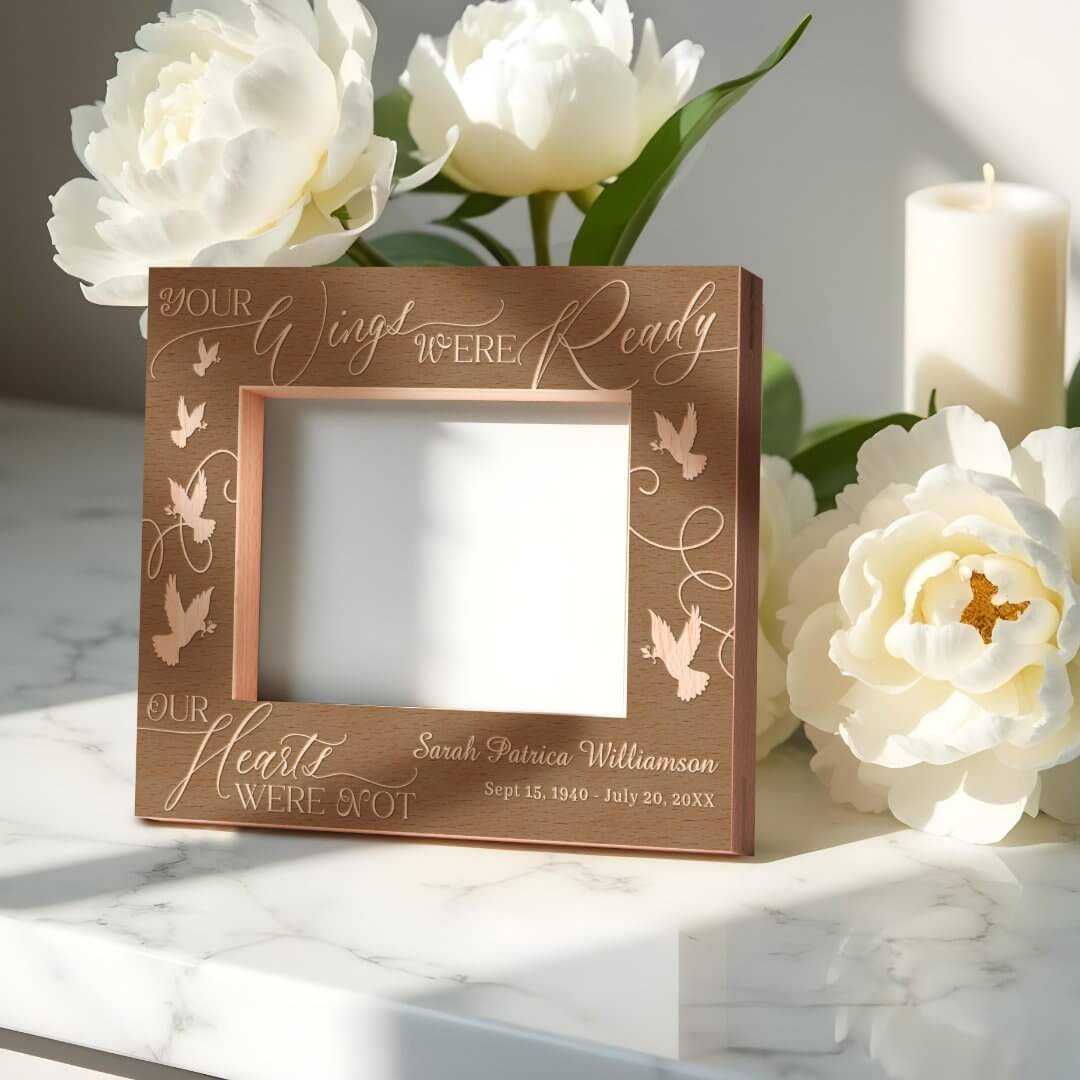 Your Wings Were Ready Doves Memorial Keepsake Etched Frames