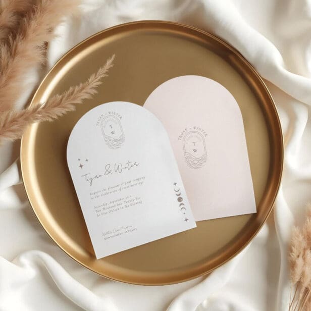 Minimal Celestial Holistic Boho Moon & Stars Arch Invitation