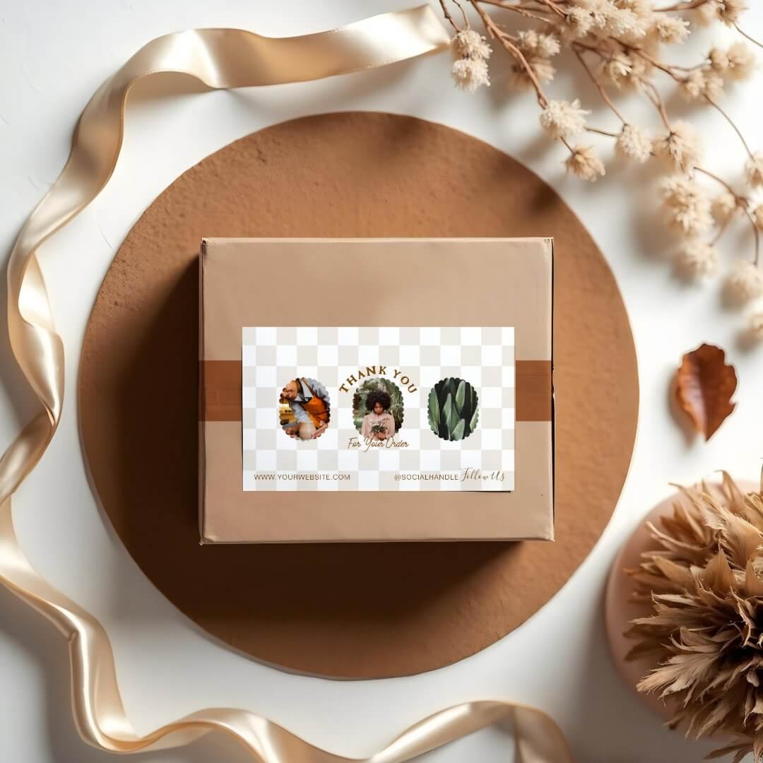 Boho Checkerboard Pattern Thank You For Your Order Rectangular Sticker