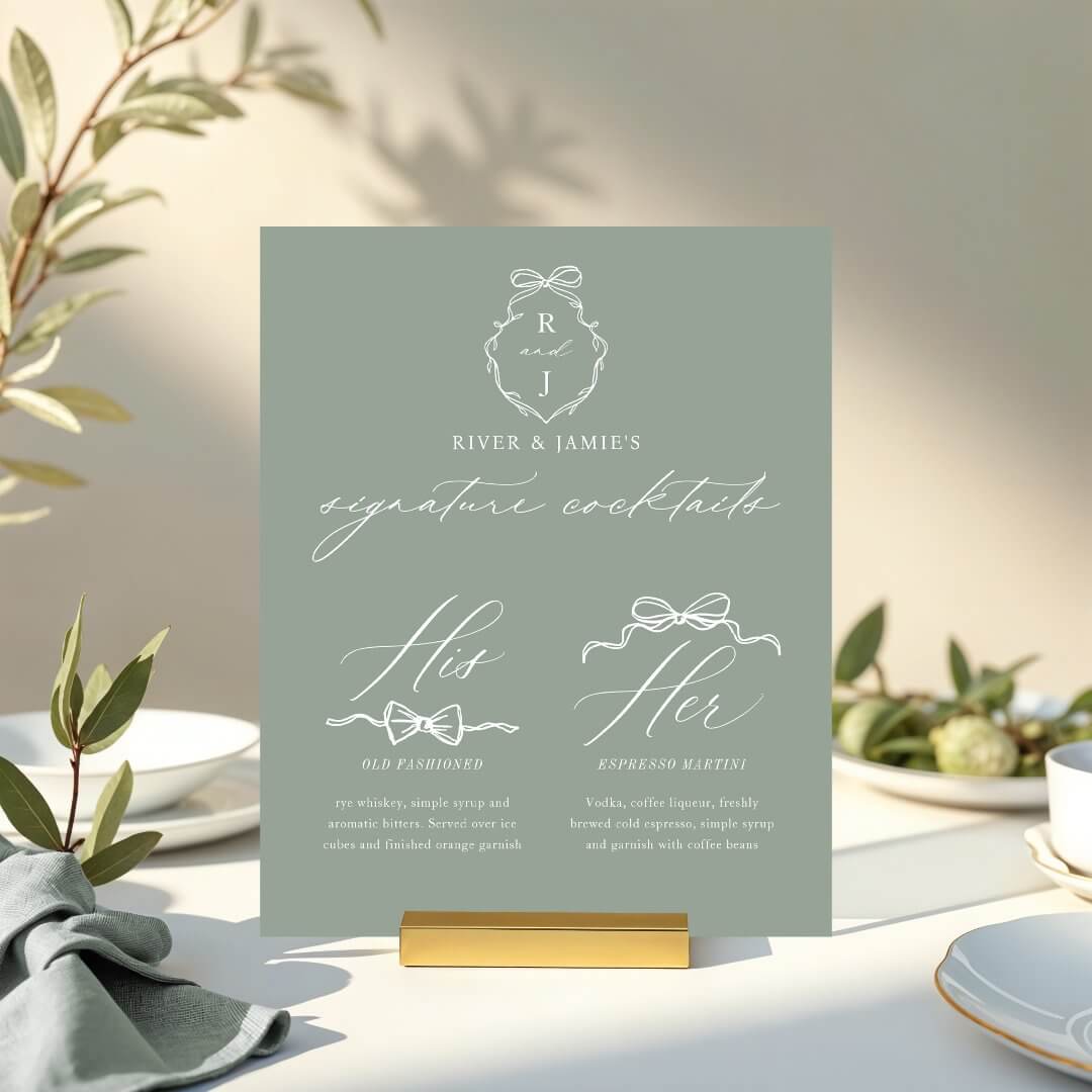 https://www.zazzle.com/chic_bows_bowtie_his_her_signature_drink_wedding_acrylic_sign-256977552469057664