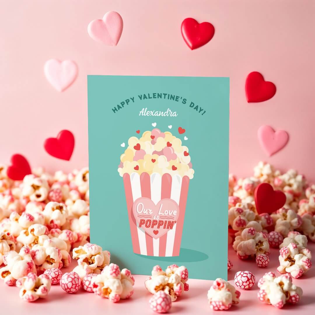 Our Love is Popping Cute Popcorn Valentine Car