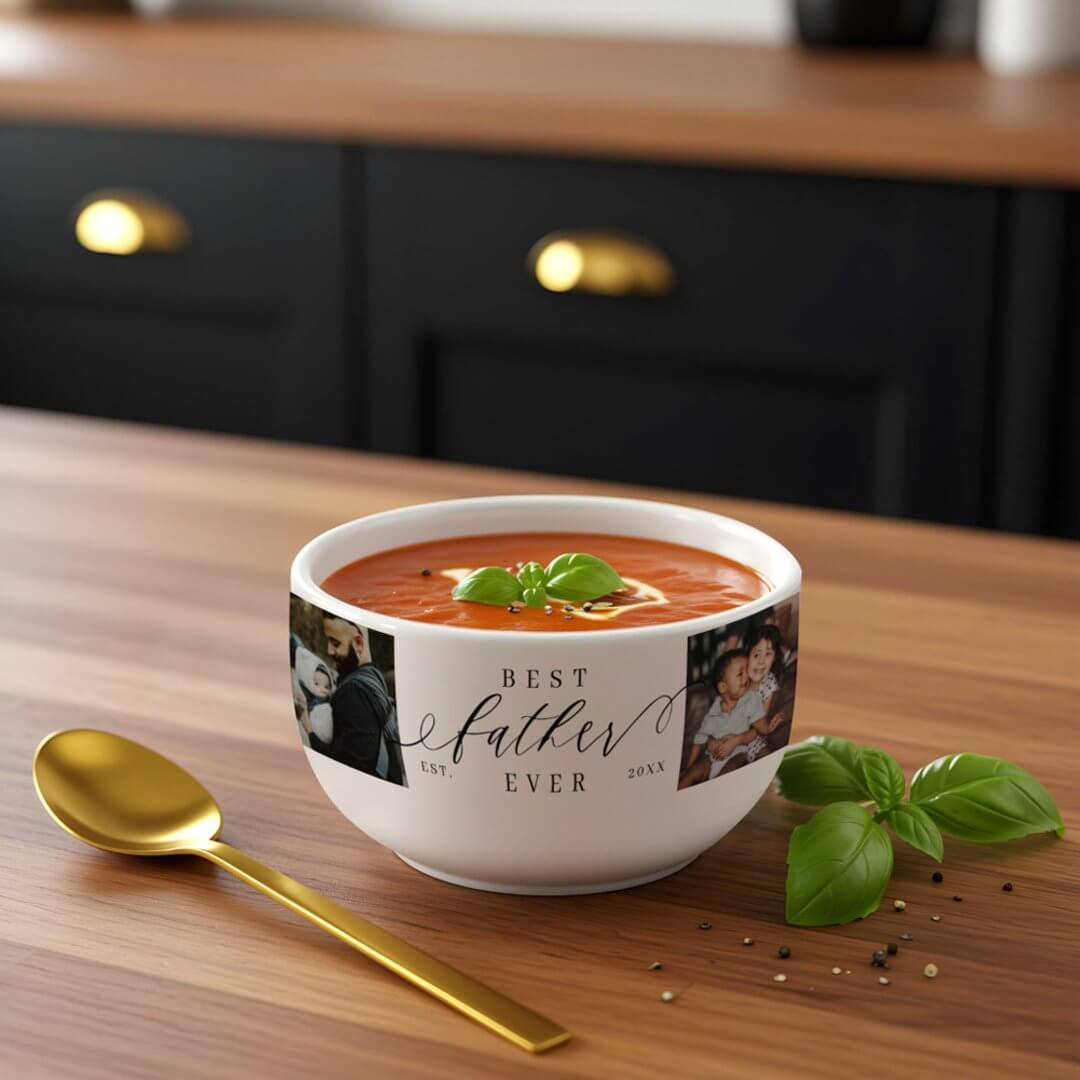 Best Father Ever | Father's Day Photo Collage Soup Mug