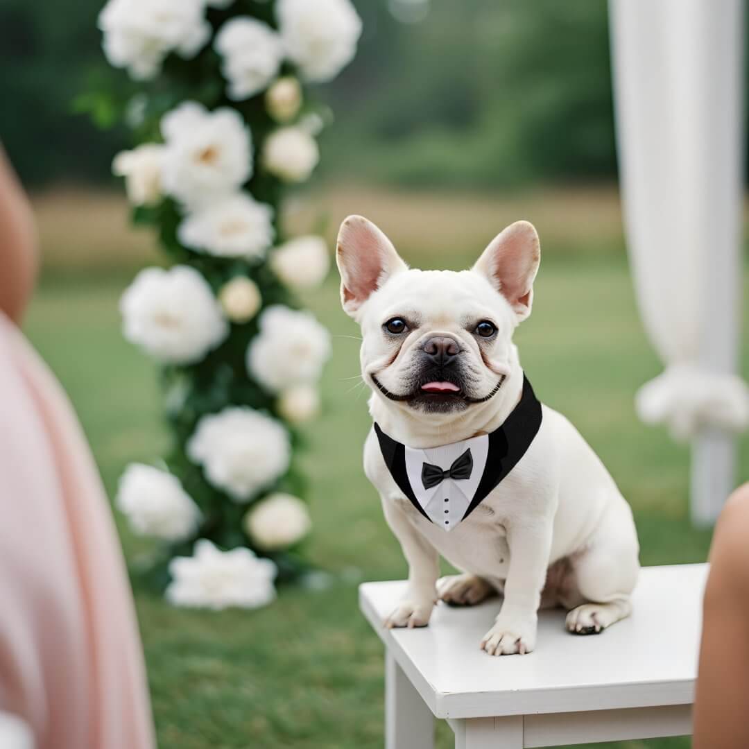 Cute Formal Black White Tuxedo Bowtie Pet Wedding Pet Bandana Collar