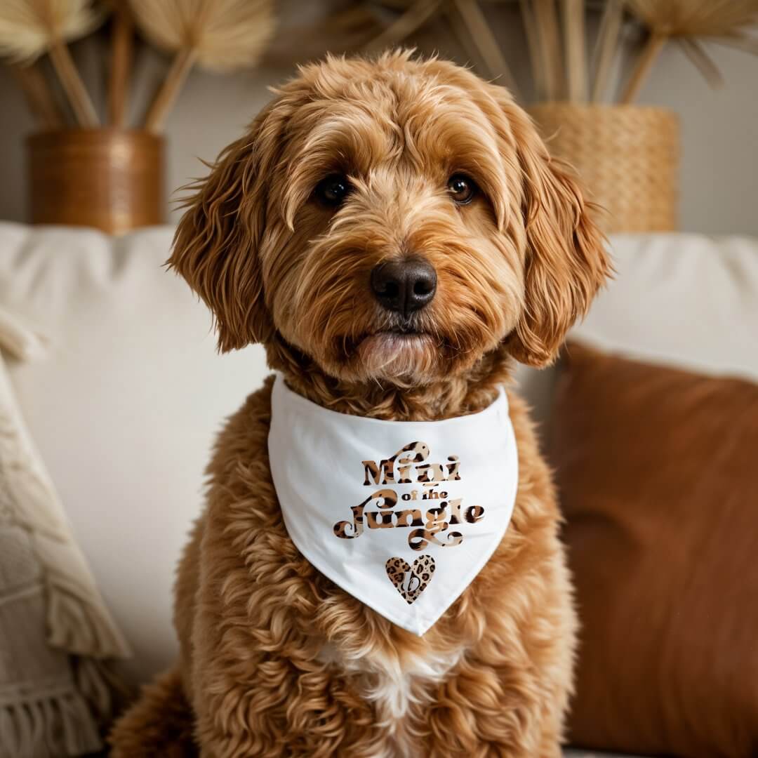 Mini of the Jungle Leopard Print Heart Monogram Pet Bandana Collar