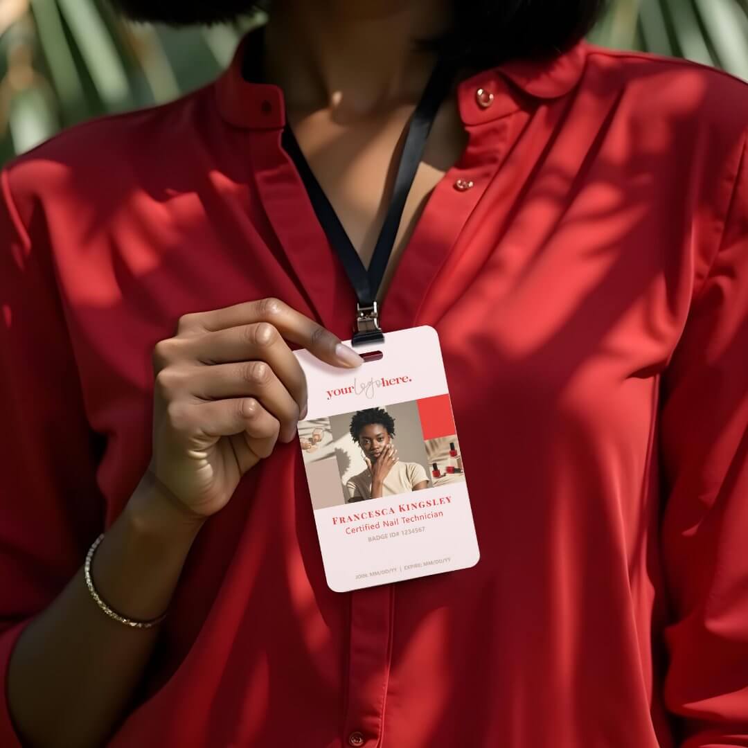 Modern Logo Nail Beauty Salon Photo Grid Collage Badge