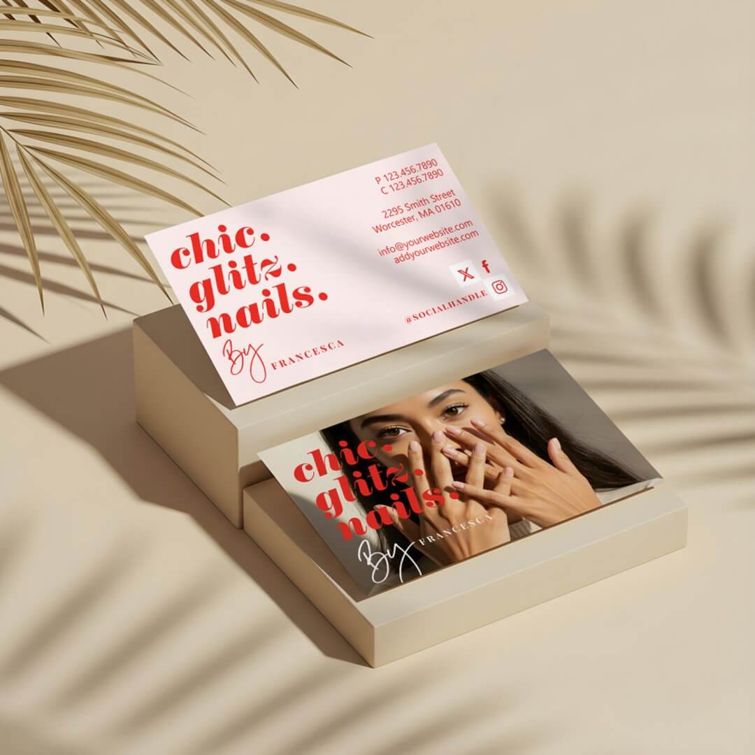 Modern Minimal Nail Salon Business Photo Photo Business Card