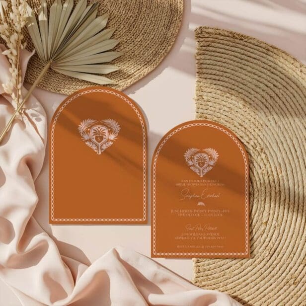 Retro Tropical Palm Tree Pickleball Bridal Shower Invitation