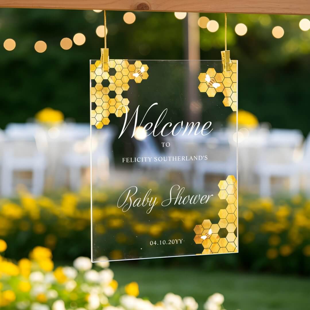 A Sweet Little Honey On The Way Bee Baby Shower In Acrylic Sign
