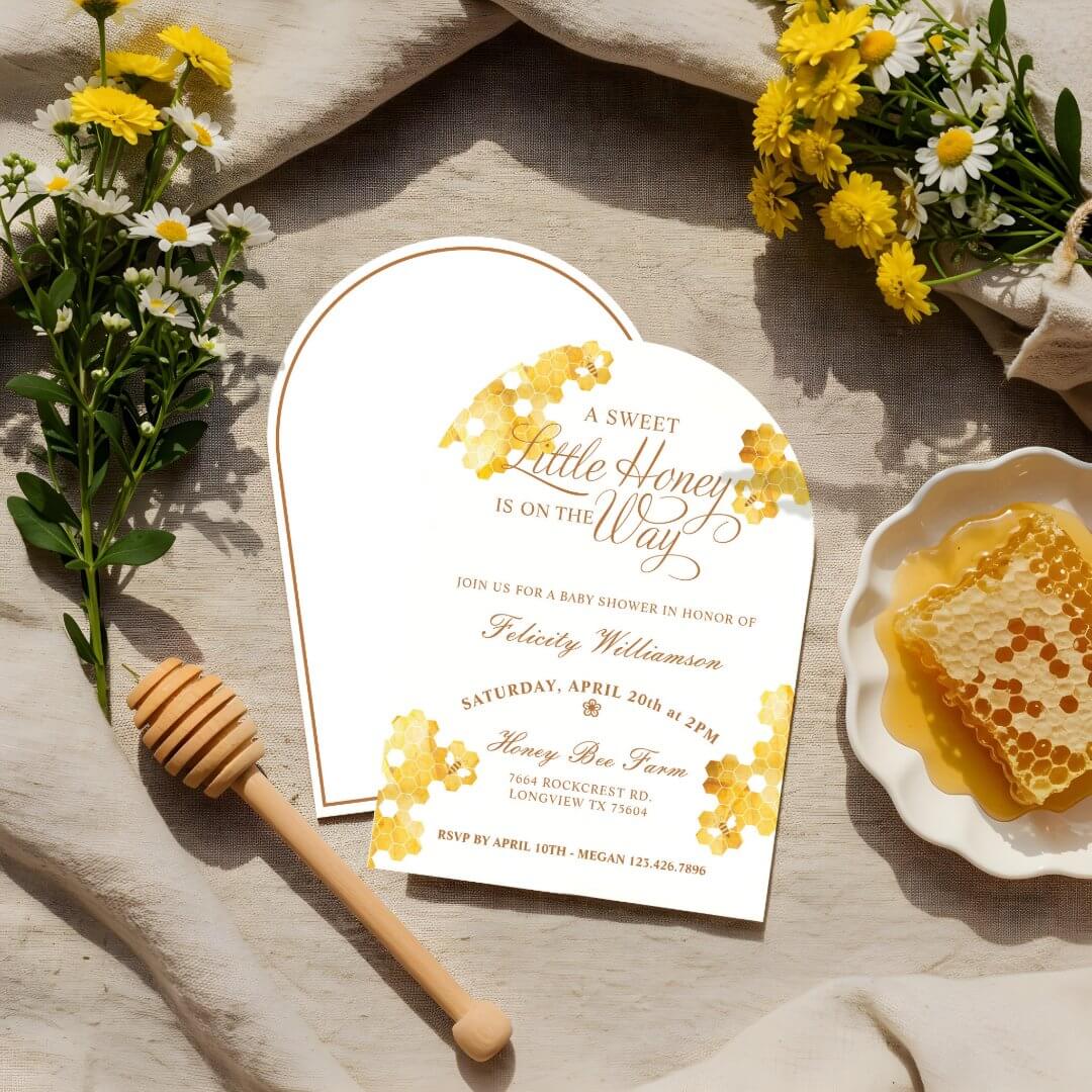 A Sweet Little Honey On The Way Bee Baby Shower Invitation