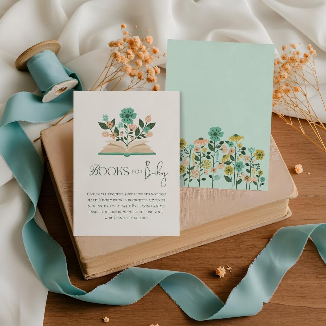 Books for Baby Easter Eggs & Floral Open Book Enclosure Card