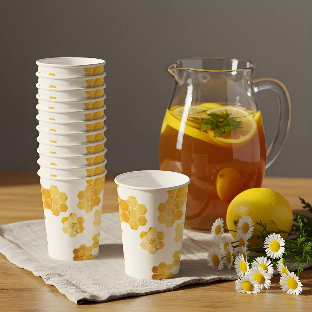 Little Honey On The Way Bee Baby Shower Monogram Paper Cups