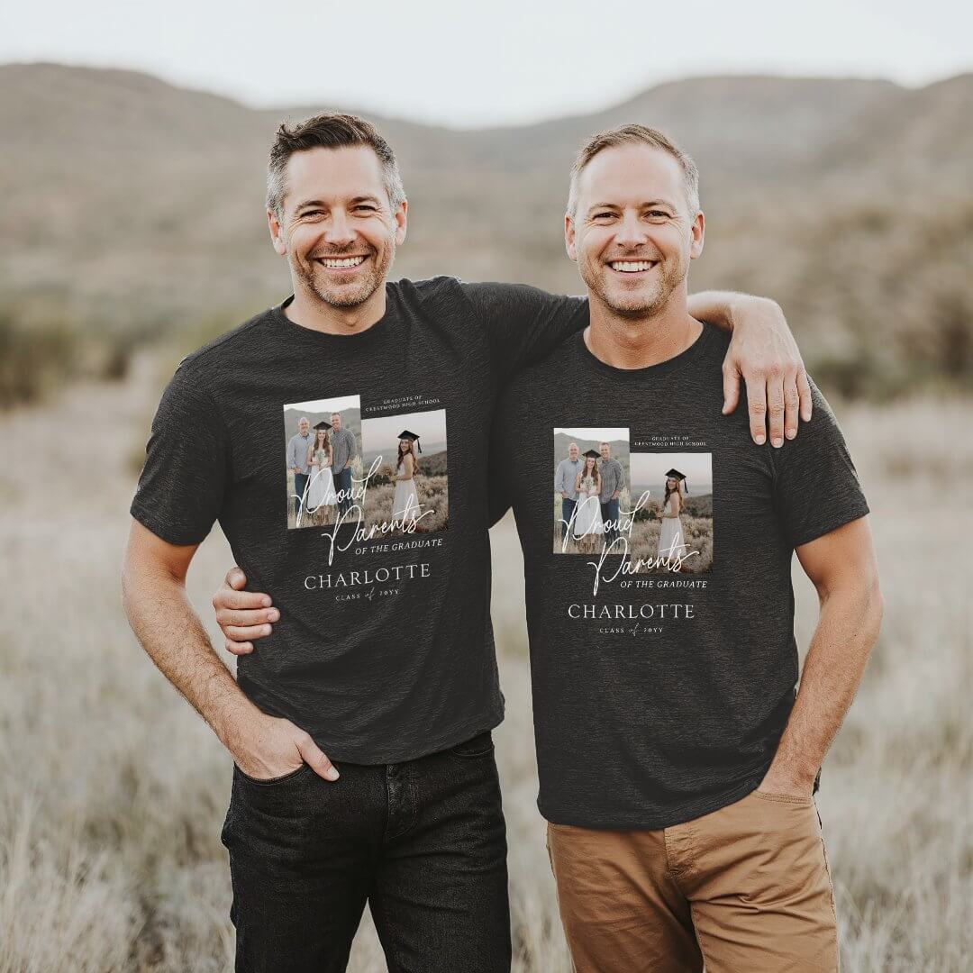 Proud Parents of a Graduate Script Photo Keepsake Tri-Blend Shirt