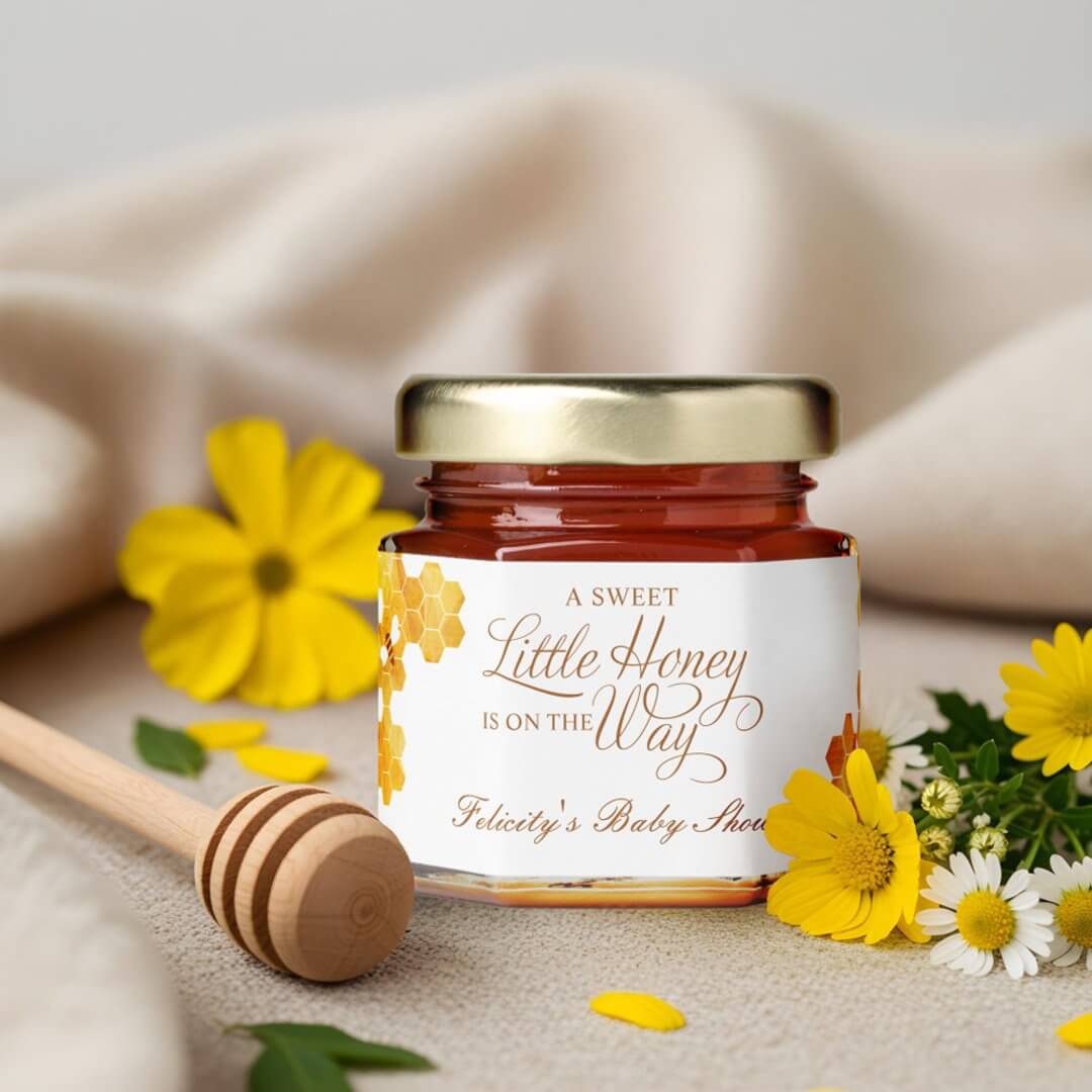 Sweet Little Honey On The Way Bee Baby Shower Honey Jar Favors