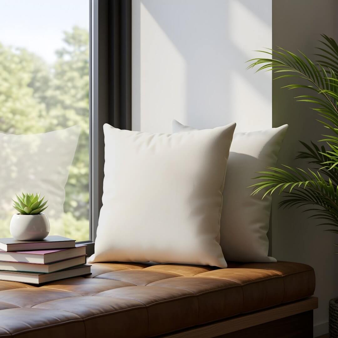 Simple Modern Minimal Solid Ivory Color Decor Throw Pillow