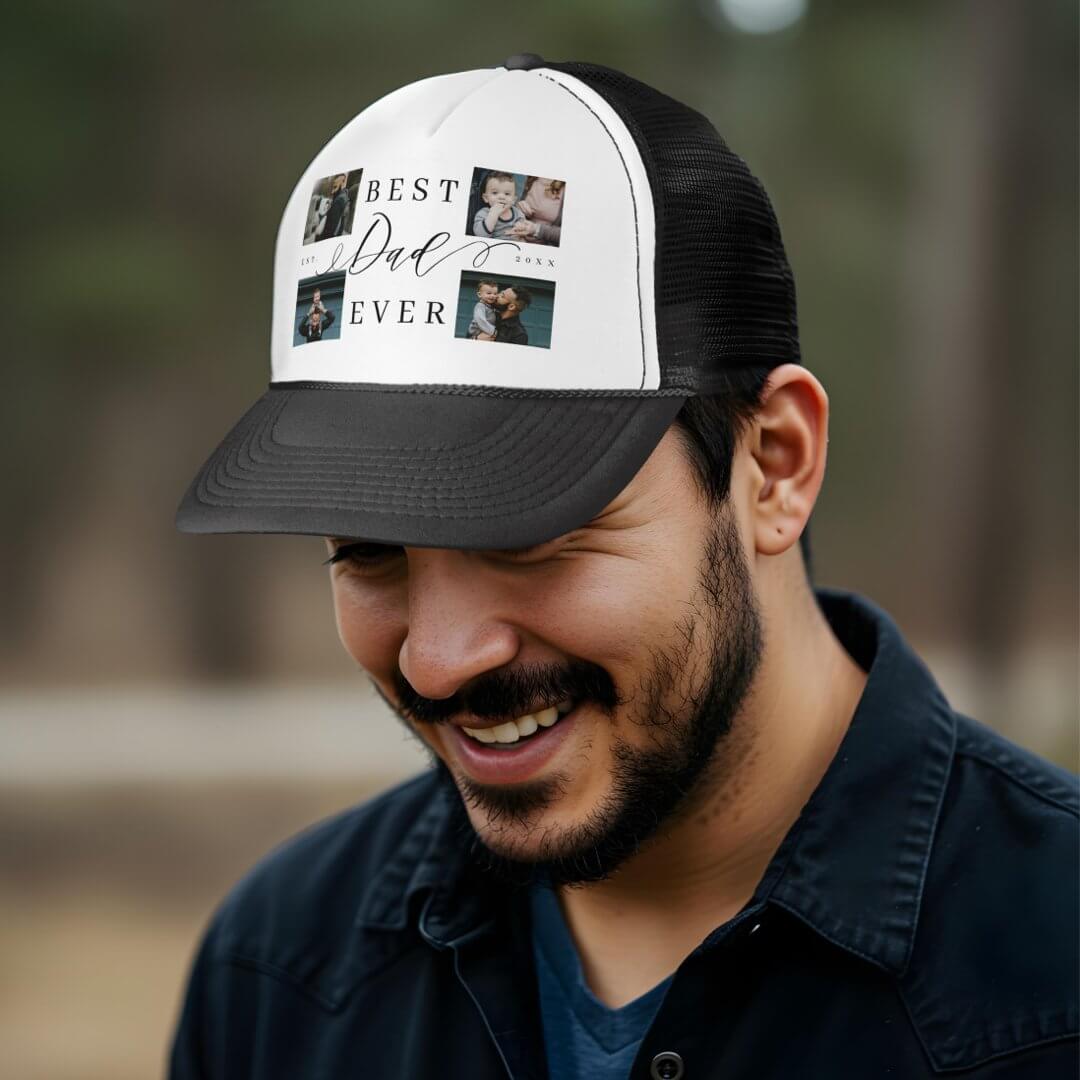 Best Dad Ever | Father's Day 4 Photo Collage Trucker Hat