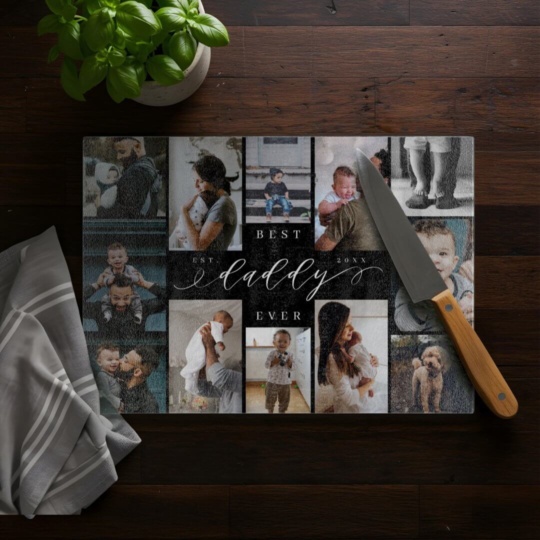 Best Daddy Ever | Father's Day 12 Photo Collage Cutting Board