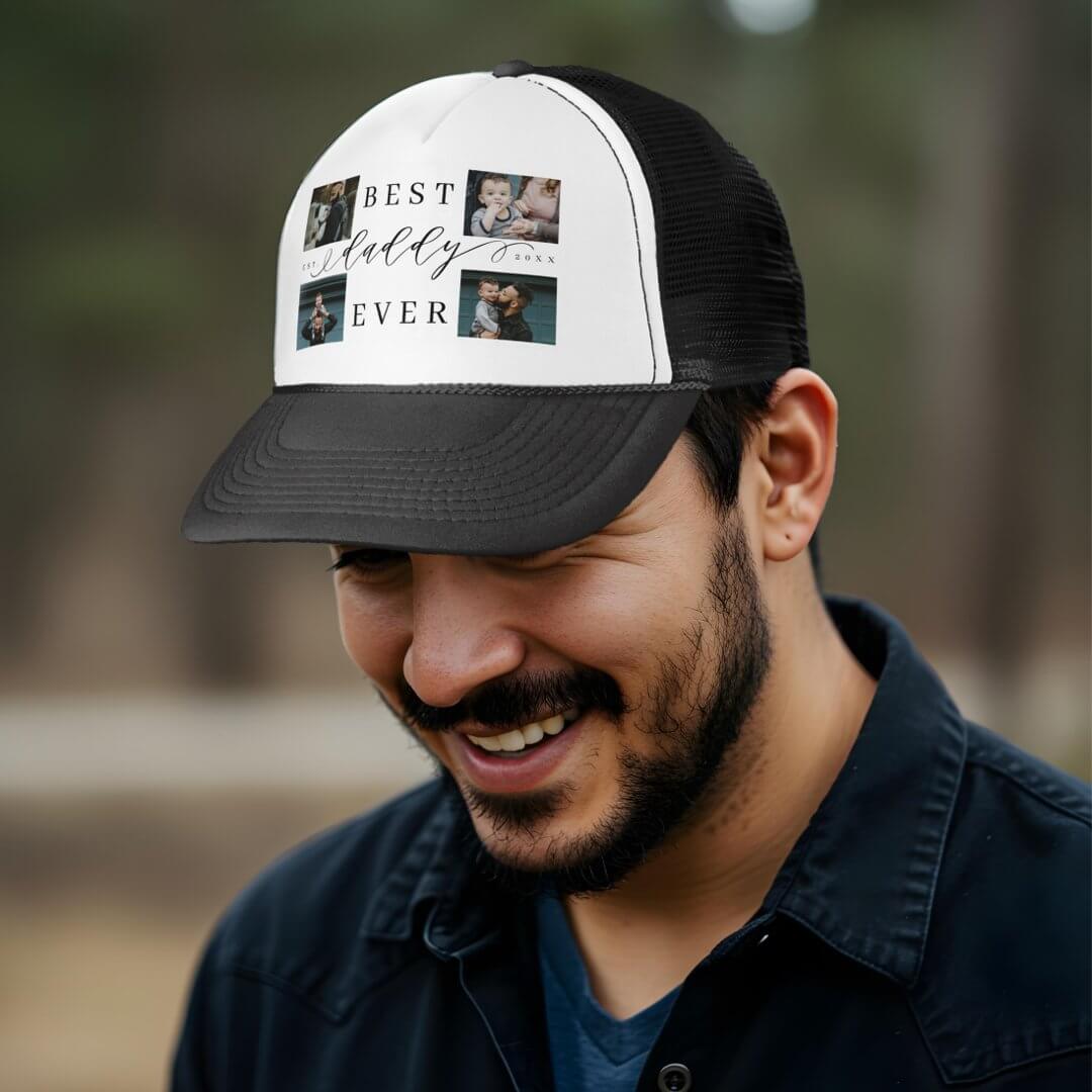 Best Daddy Ever | Father's Day 4 Photo Collage Trucker Hat