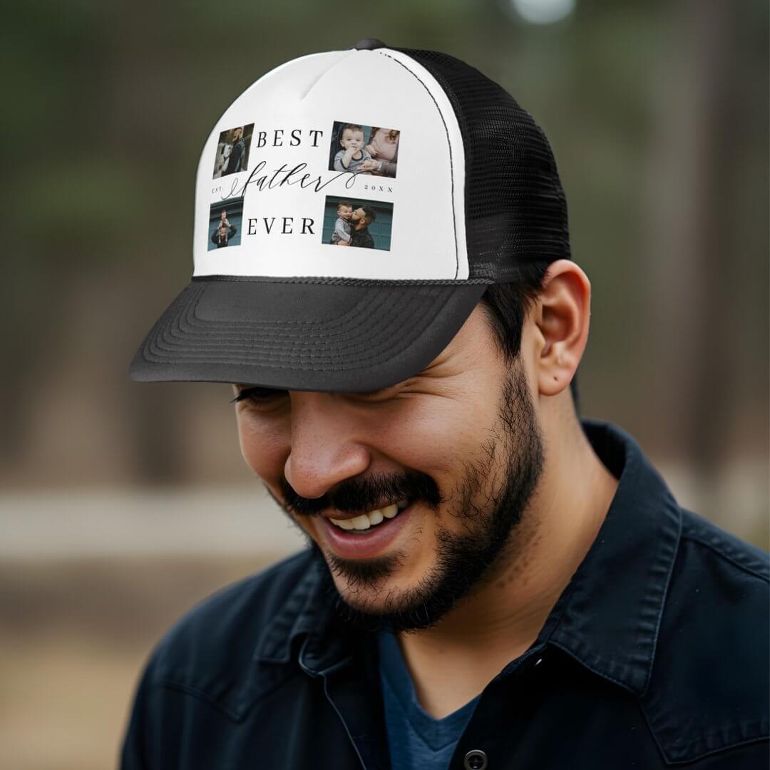 Best Father Ever | Father's Day 4 Photo Collage Trucker Hat