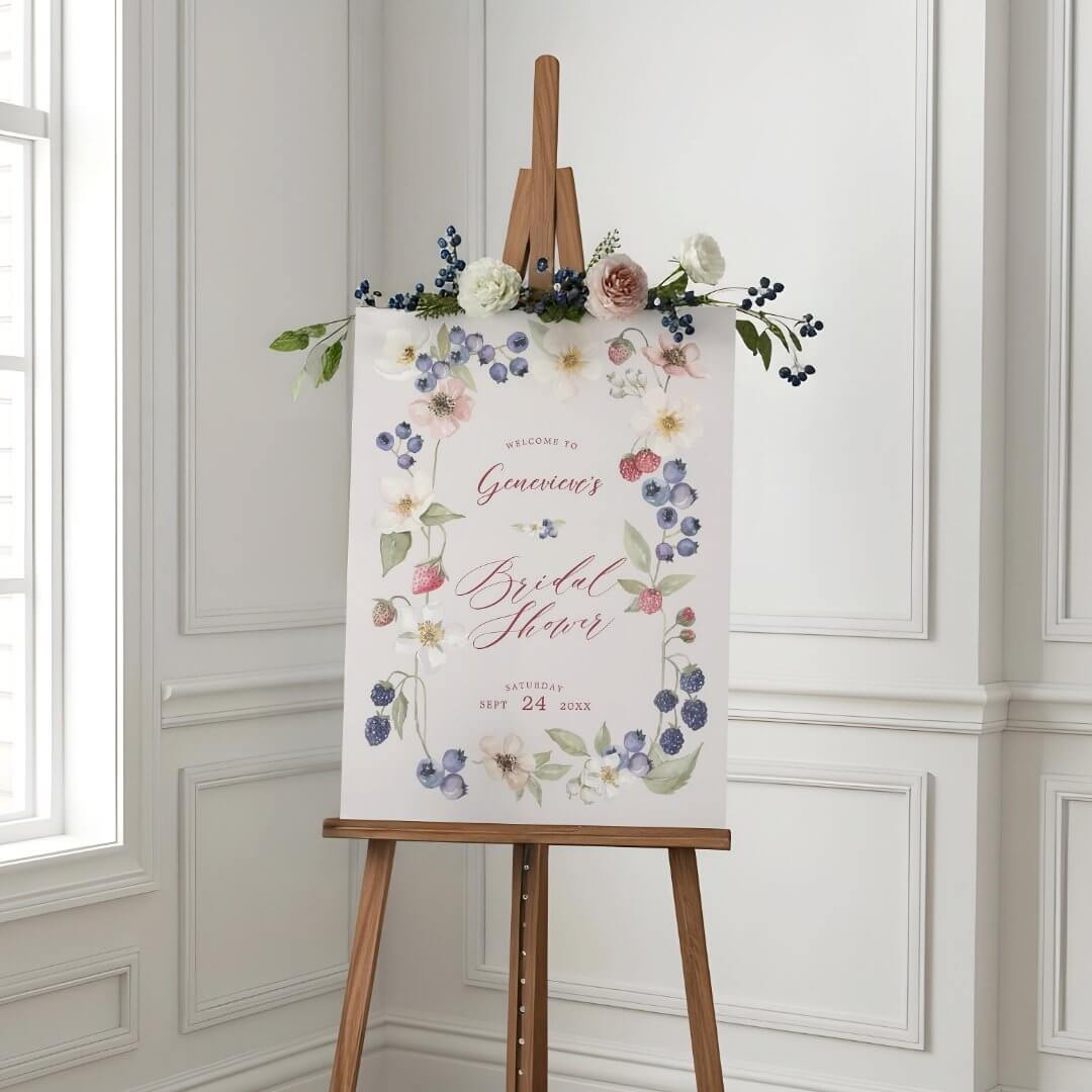 Berry Sweet Bridal Shower Wild Berries & Flowers Foam Board