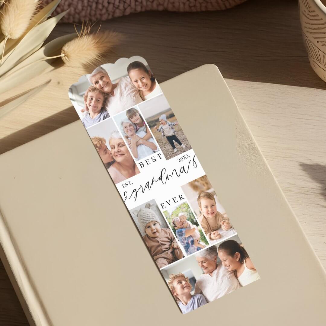 Best Grandma Ever Script Mothers Day Photo Collage Bookmarks
