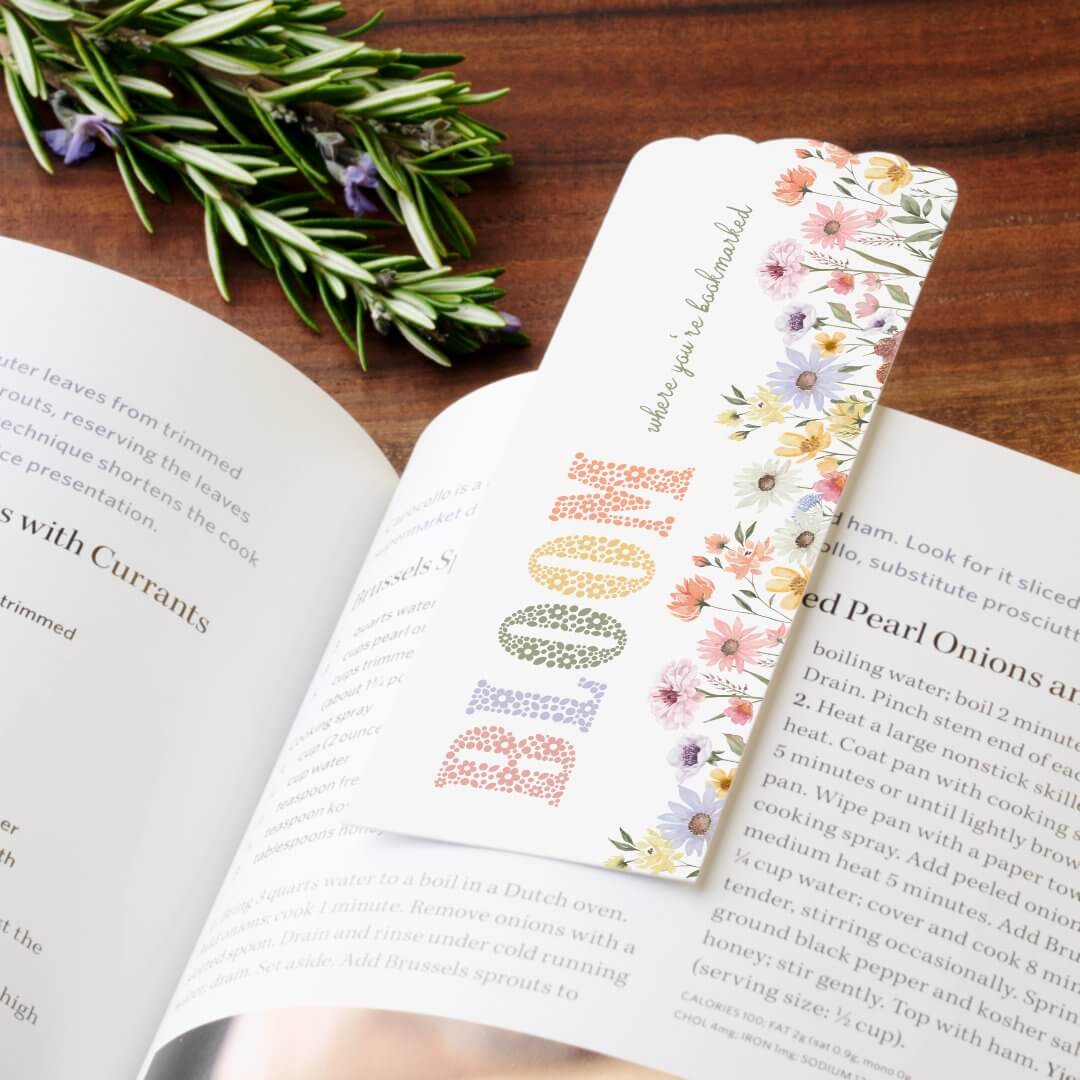 Bloom Watercolor Wildflower Florals Script Name Bookmarks