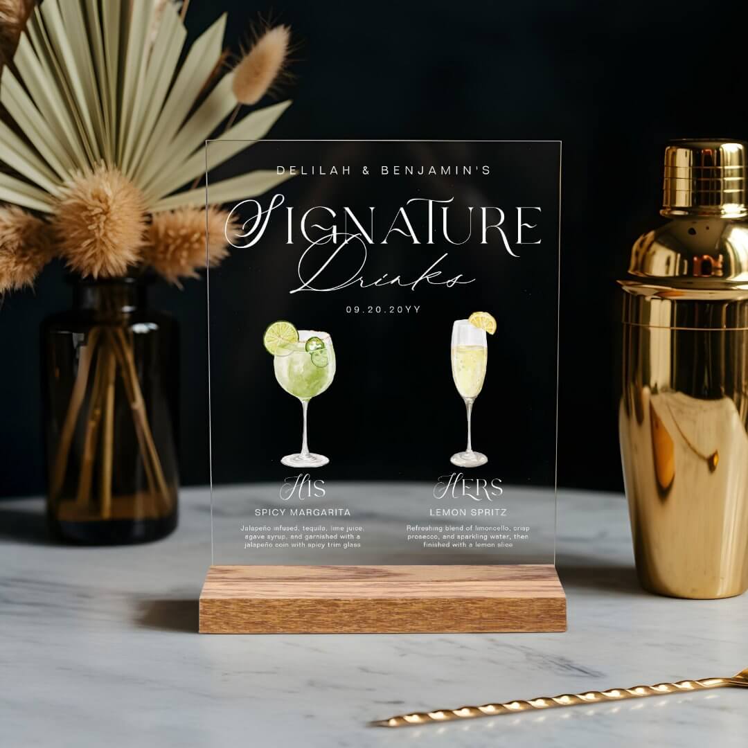 https://www.zazzle.com/elegant_watercolor_his_her_signature_drink_wedding_acrylic_sign-256580093218626424