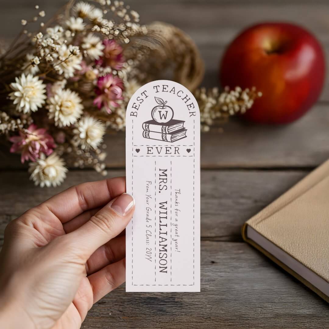 Gift for Best Teacher Ever Apple Books Monogram Bookmarks