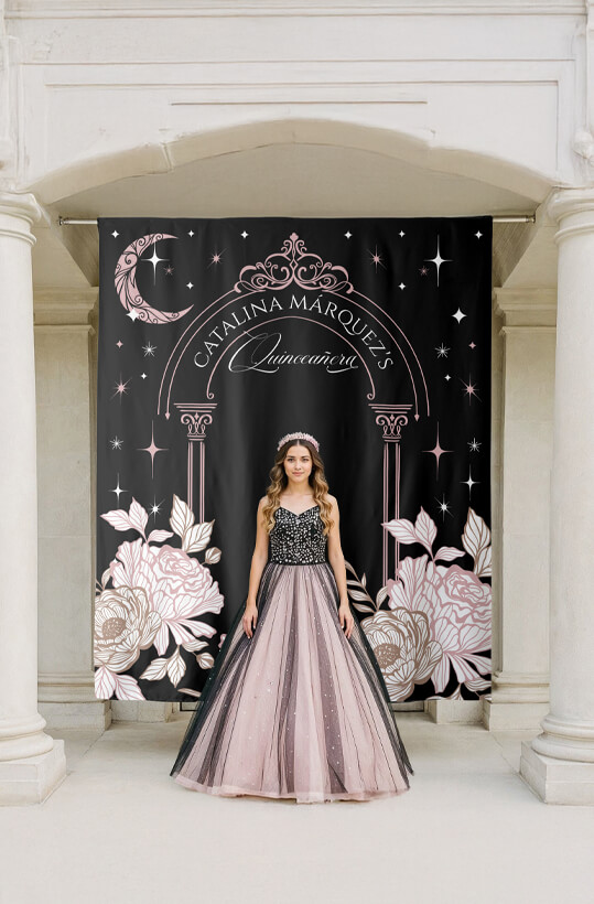 Magical Celestial Quinceañera Party Guest Backdrop By Moodthology Papery