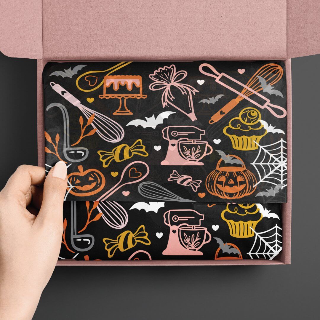 Fun Colorful Baking & Cooking Utensil Halloween Tissue Paper