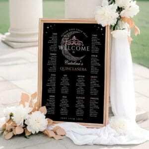 Moon Stars Tiara Black Quinceañera Black Seating Chart