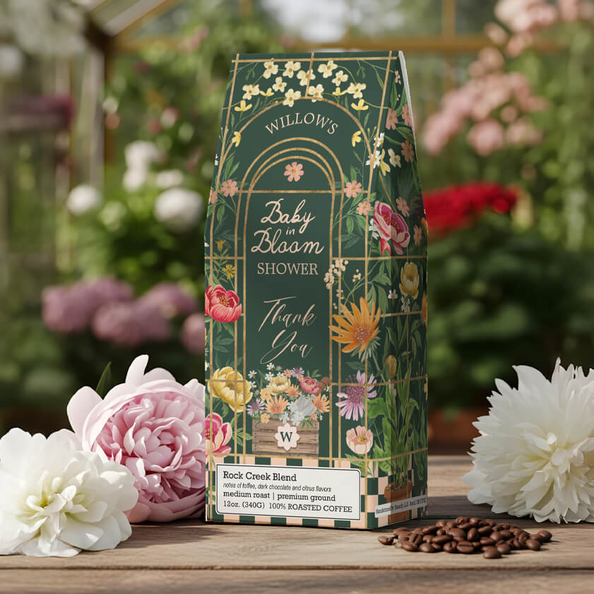 Baby Bloom Garden Baby Shower Coffee Favor By Moodthology Papery