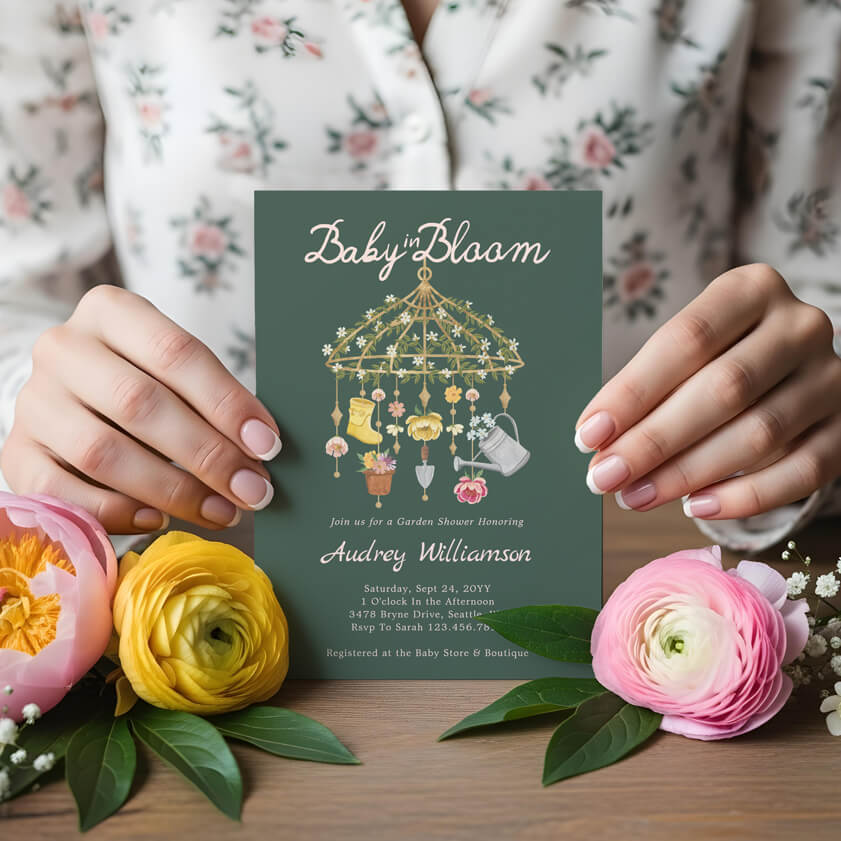 Baby Bloom Garden Baby Shower Invitation By Moodthology Papery