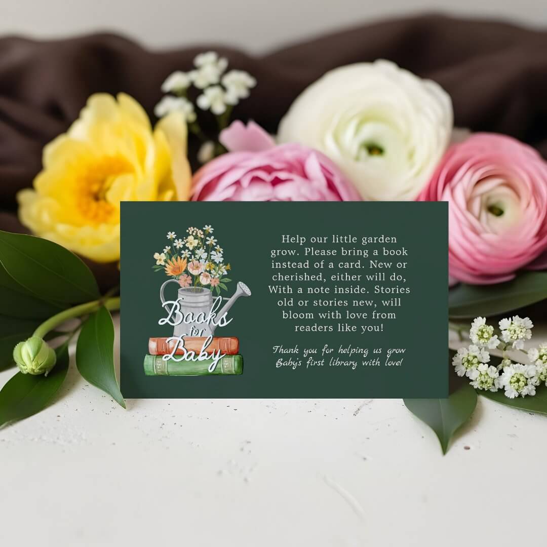 Baby in Bloom Books For Baby Summer Floral Garden Enclosure Card