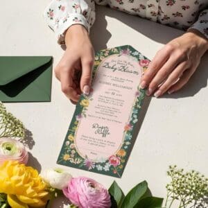 Baby in Bloom Floral Garden Greenhouse Baby Shower All In One Invitation